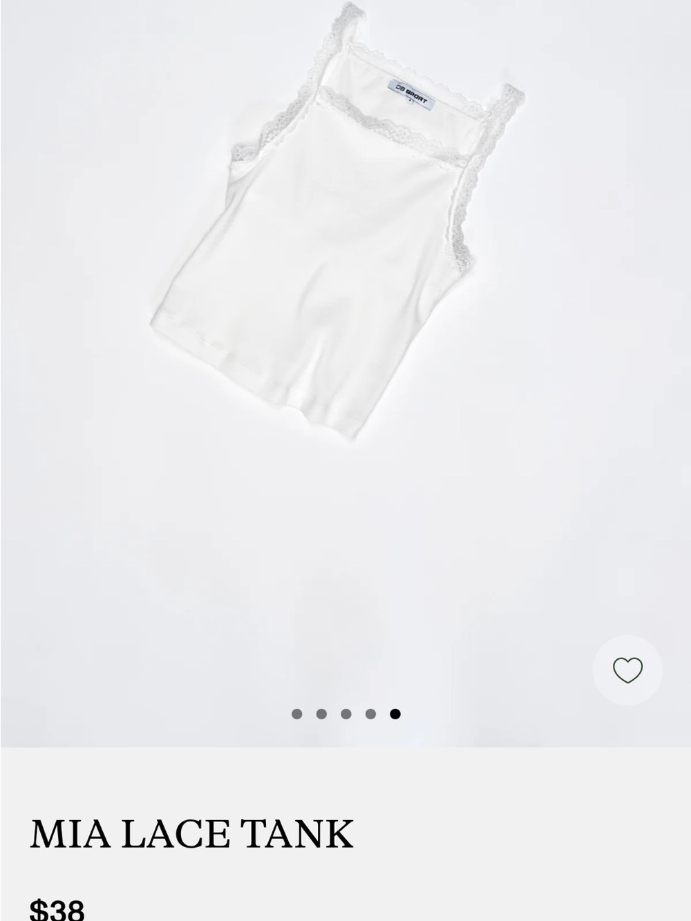 Mia Lace Tank Top - White